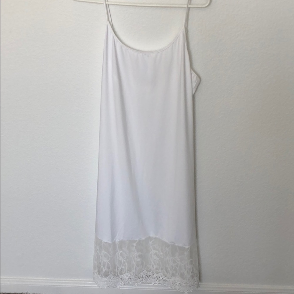 Women’s white slip with lace on bottom